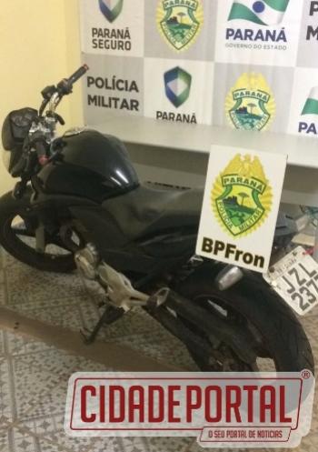 Polcia Militar atravs do BPFron recupera motocicleta roubada