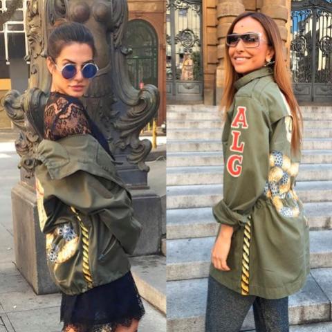 Coincidncia fashion: Cleo Pires e Sabrina Sato escolhem jaquetas parecidas em desfile