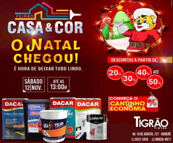 Feiro Casa & Cor - Descontos de at 50% na Tigro Tintas de Goioer neste sbado, 12