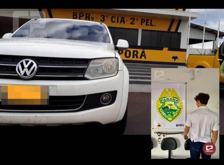 Polcia Rodoviria de Ipor durante Fiscalizao recupera caminhonete roubada e prende condutor