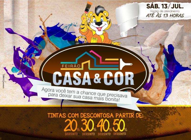 Feirão Casa & Cor Tigrão Tintas - neste sábado 13 de julho, aproveite!