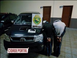 Duas pessoas so presos pelo BPFRON com dinheiro e arma em caminhonete roubada em Campo Mouro