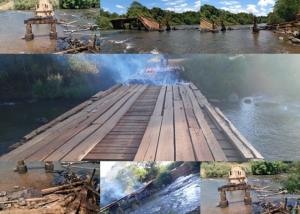 Ponte  incendiada em Peabiru e prejudica mais de 100 famlias de agricultores