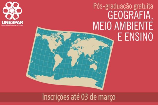 Unespar inscreve para especializao gratuita em Geografia