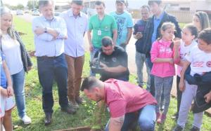 Alunos do CAIC participam de atividade ambiental em comemorao ao dia da rvore em Campo Mouro