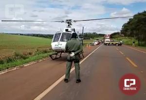 Grave acidente na BR-272 entre Campo Mouro e Farol mobiliza diversas equipes de socorro e helicptero sade 10.