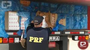 PRF apreende duas carretas com 650 mil carteiras de cigarro em Campo Mouro