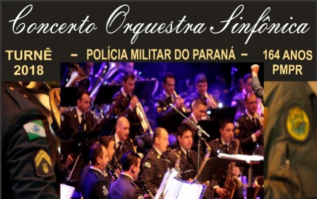 Banda da Polcia Militar do Paran realizar apresentao em Campo Mouro, dia 26