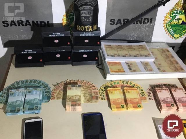 Em ao conjunta polcia militar de Loanda e Sarandi apreendem cerca de R$ 53.000,00 em notas falsas