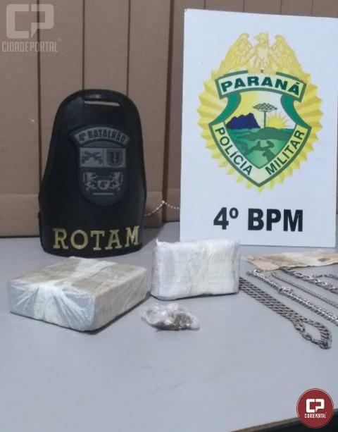 Polcia Militar prende duas pessoas suspeitas de trfico e apreende droga em Paiandu