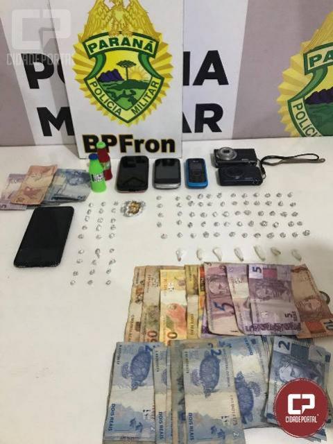 BPFron apreende dinheiro e estoura ponto de trfico de drogas em Guara