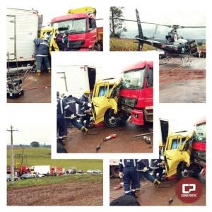 Grave acidente com vítima em Campina da Lagoa Mobiliza o serviço aéreo do Samu