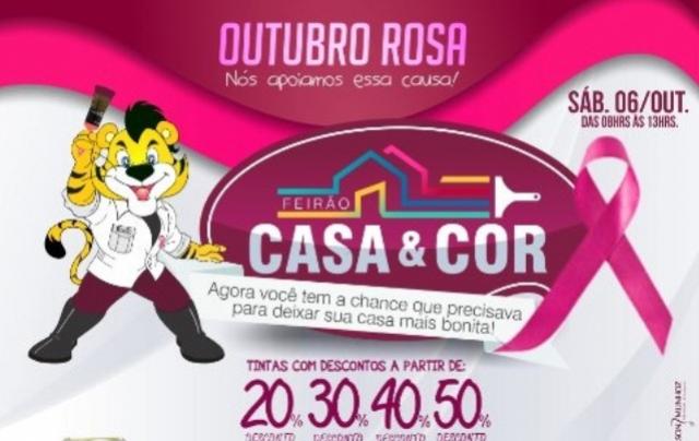 Feirão Outubro Rosa - Casa e Cor da Tigrão Tintas com descontos de até 50% aproveite