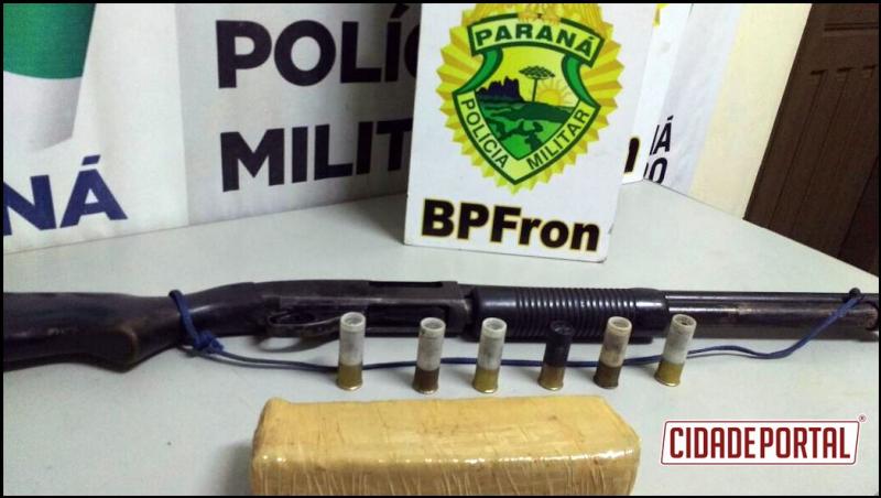Equipe do BPFron prendem mais um foragido da justia, armas e drogas em Guara