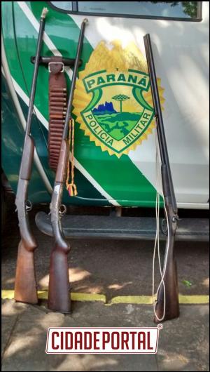 Polícia Ambiental de Umuarama apreende armas em Santa Isabel do Ivaí