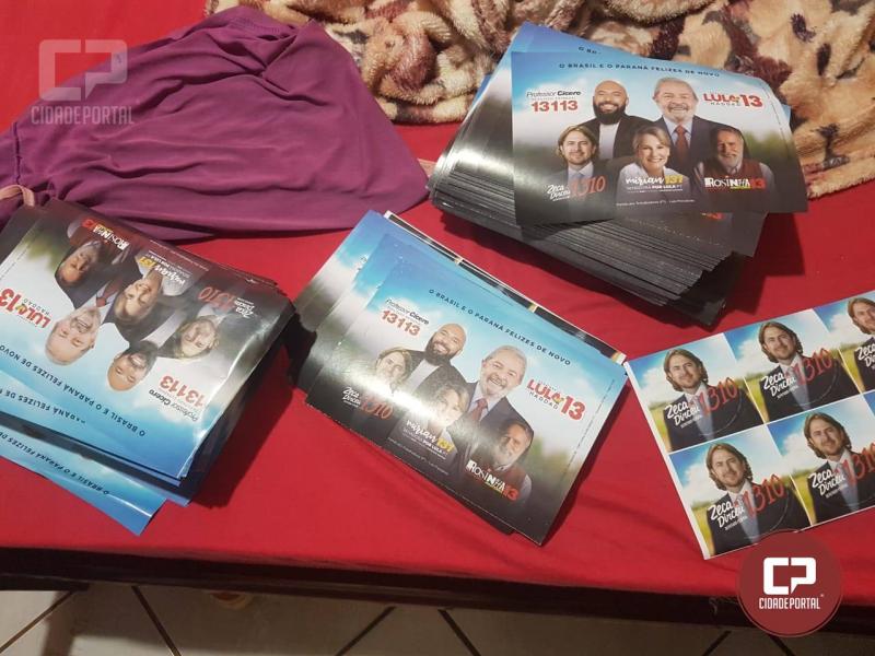 Material de propaganda eleitoral irregular contendo o Lula como candidato foi apreendido em Peabiru