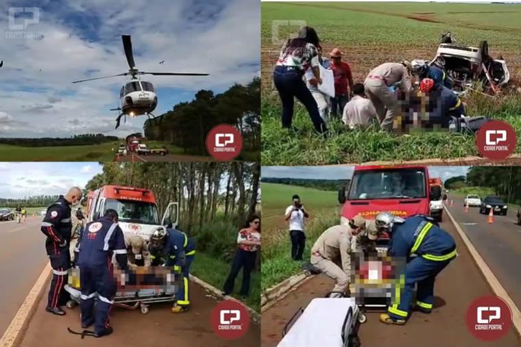 Grave acidente na BR-272 entre Campo Mouro e Farol mobiliza diversas equipes de socorro e helicptero sade 10.