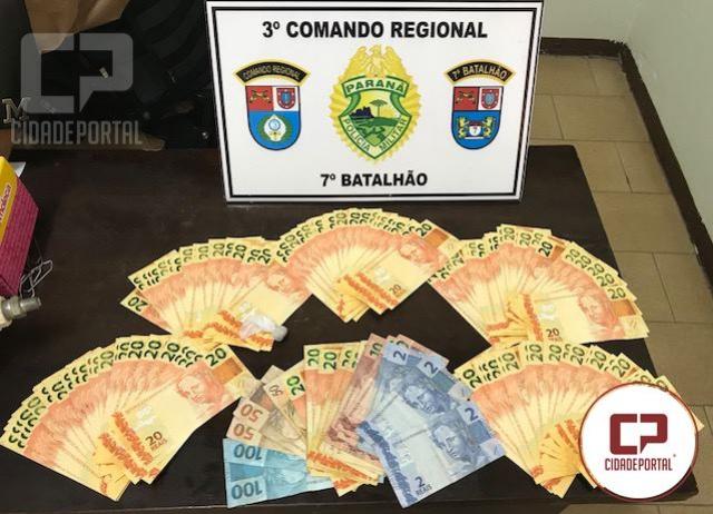 Policiais Militares do 7 BPM apreendem R$ 4,700 reais em notas falsas na cidade de Cruzeiro do Oeste