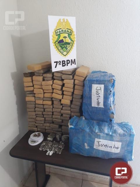 Policiais do 7BPM apreendem 91kg de drogas em Tuneiras do Oeste