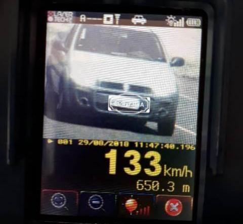 Motorista  flagrado  133 km/h durante fiscalizao da Polcia Rodoviria Estadual entre Toledo e So Pedro
