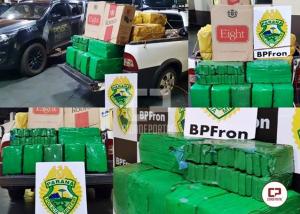 BPFron apreende cigarros contrabandeados e 165 kg de maconha em Guaíra