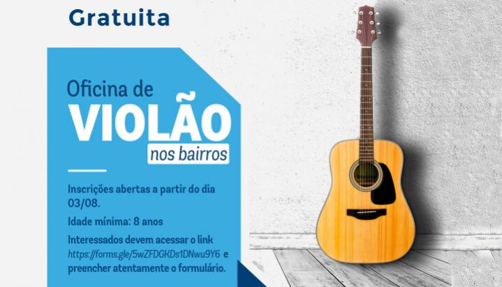 Inscrições para oficina de violão nos bairros são abertas em Umuarama nesta quarta-feira, 03