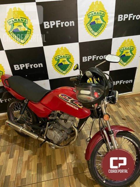 Policiais Militares do BPFron recuperaram motocicleta furtada em Guara