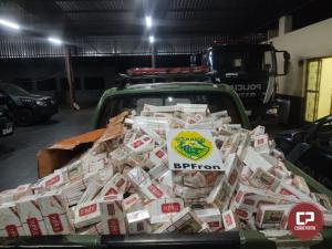 BPFron apreende pacotes de cigarros contrabandeados durante Operao Hrus em Guara