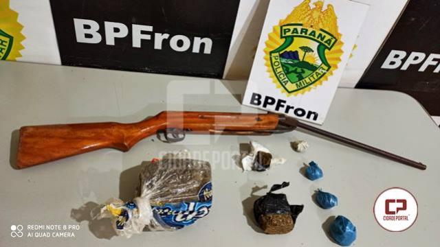 BPFRON apreende drogas e arma de fogo em Guaíra