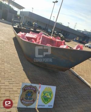 Polcia Federal, BPFRON e BOPE apreendem embarcao e veculos com contrabando em Guara