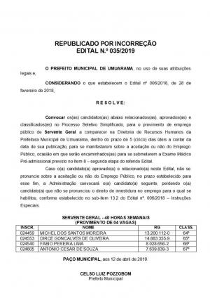 Prefeitura de Umuarama convoca aprovados em PSS