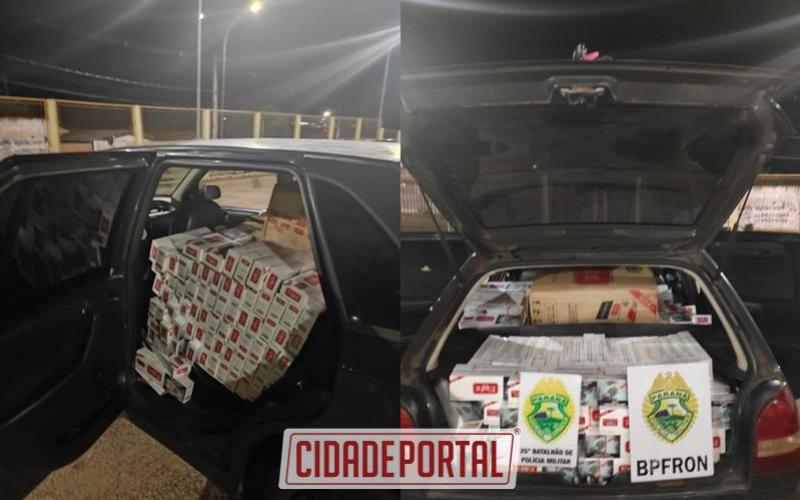 BPFRON apreende veículo carregado com cigarros contrabandeados em Umuarama