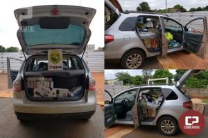 Policiais Militares do 7 BPM apreendem carro carregado com contrabando em Cruzeiro D Oeste