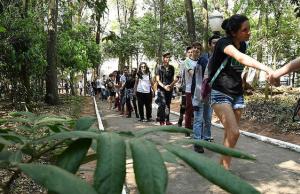 Com participao de crianas, Prefeitura  inicia reflorestamento do Bosque dos Xet
