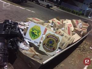 PMs apreendem dois veculos e uma embarcao carregados com 150 caixas de cigarros em Guara