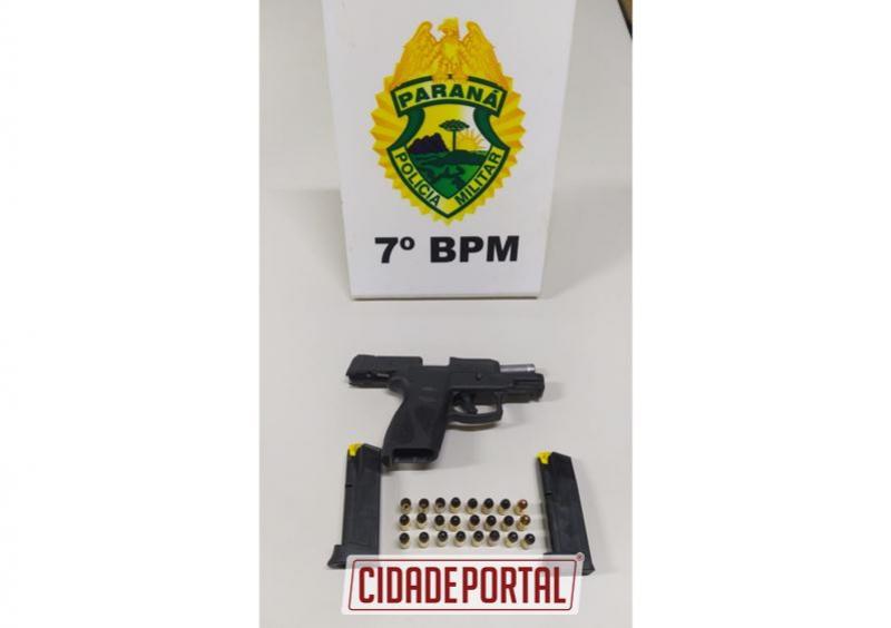 Policiais do 7º BPM apreendem arma de fogo em Cruzeiro do Oeste após denúncia