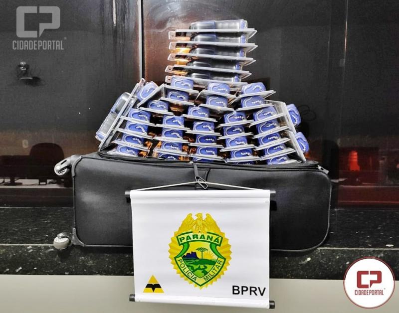 Polcia Rodoviria Estadual apreende contrabando em nibus interestadual na PRC-272