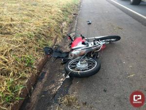 Motociclista fica gravemente ferido aps colidir com um animal entre Perobal e Umuarama