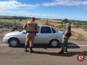 Policias Ambientais desencadeiam operao para orientar as pessoas sobre combate ao COVID-19 em Ipor