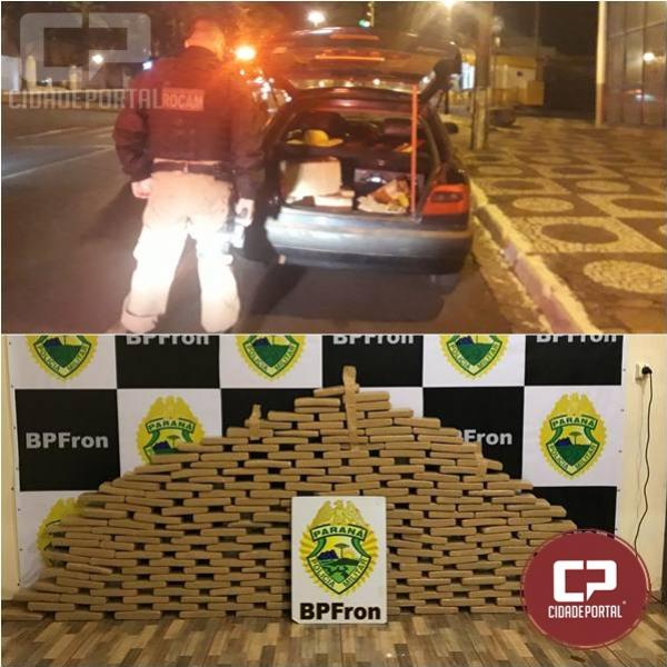 BPFron prende duas pessoas e apreende 132 kg de entorpecentes em Guara