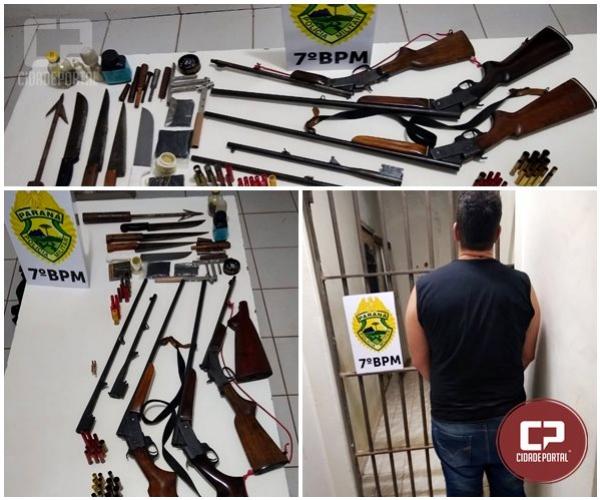 Polcia Militar apreende armas e munies aps discusso em Tuneiras do Oeste