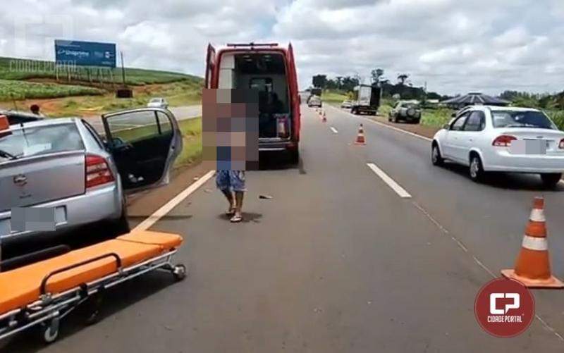 Após pneu de moto estourar, grave acidente acontece entre Campo Mourão e Peabiru na PR-158