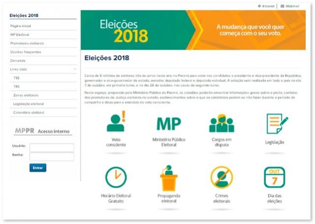 MPPR lana site Eleies 2018 com orientaes e canais de denncia