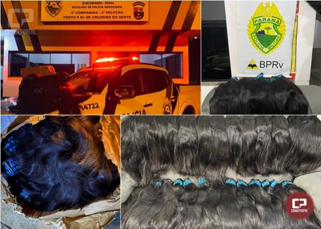 Polícia Rodoviária Estadual apreende cabelos avaliados em 130 mil em Cruzeiro do Oeste