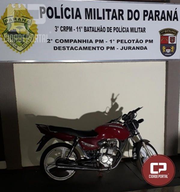 Motocicleta foi apreendida aps condutor menor de idade empreender fuga em Juranda