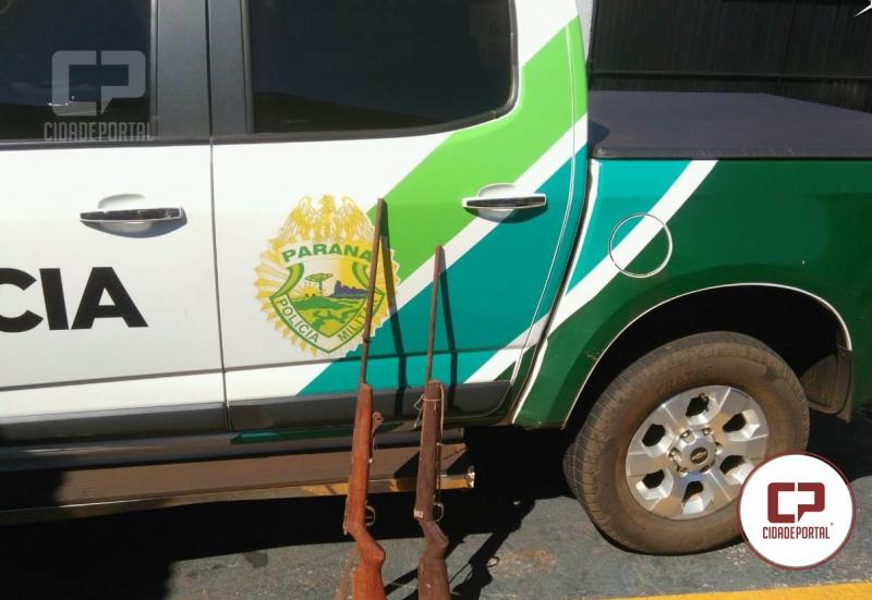 Policiais da Fora Verde de Campo Mouro prende uma pessoa por posse irregular de arma de fogo em Ubirat
