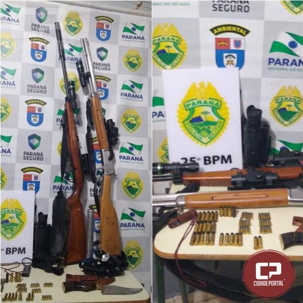 Polcia Ambiental de Umuarama prende cinco pessoas por caa predatria