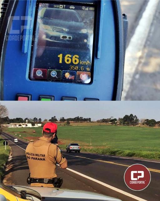 Motorista  flagrado a 166 km/por hora na PR-323 em Umuarama