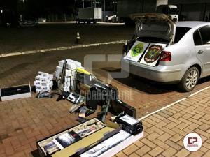 COBRA/BPFRON da PMPR e POLCIA FEDERAL apreendem veculo carregado com contrabando em Mercedes