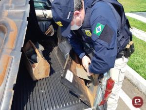 PRF apreende quase 70 quilos de maconha na carroceria de uma "pickup" em Guarapuava